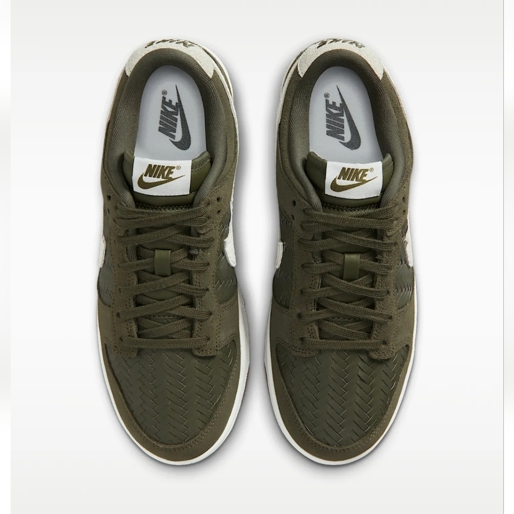 Swarovski Bling Nike Dunk Low Premium Sneakers with Ivory Crystals Women's - Picture 3 of 5